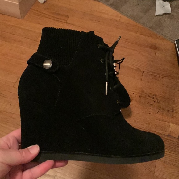 Michael Michael Kors Suede Wedge Booties - Picture 4 of 11